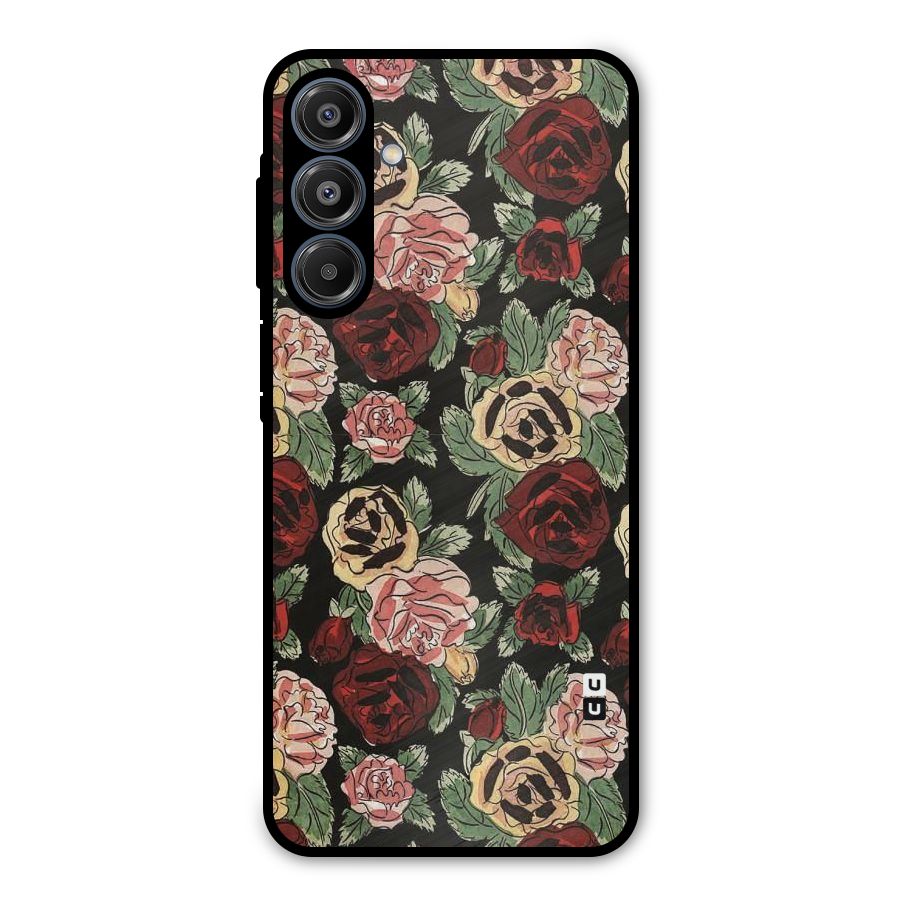 Dark Pastel Flowers Metal Back Case for Galaxy A16 5G
