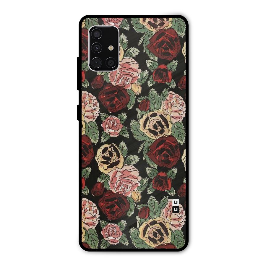 Dark Pastel Flowers Metal Back Case for Galaxy A51