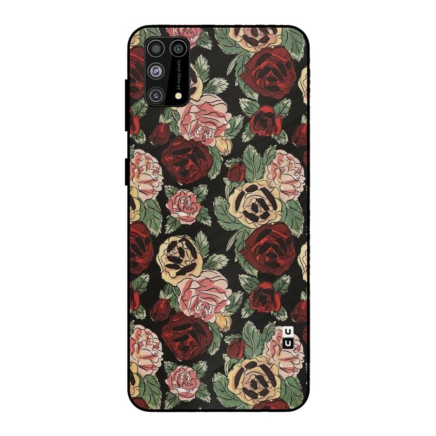 Dark Pastel Flowers Metal Back Case for Galaxy F41