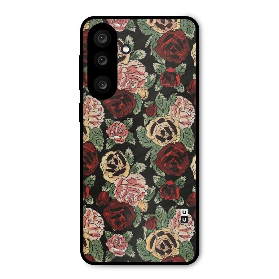 Dark Pastel Flowers Metal Back Case for Galaxy F56