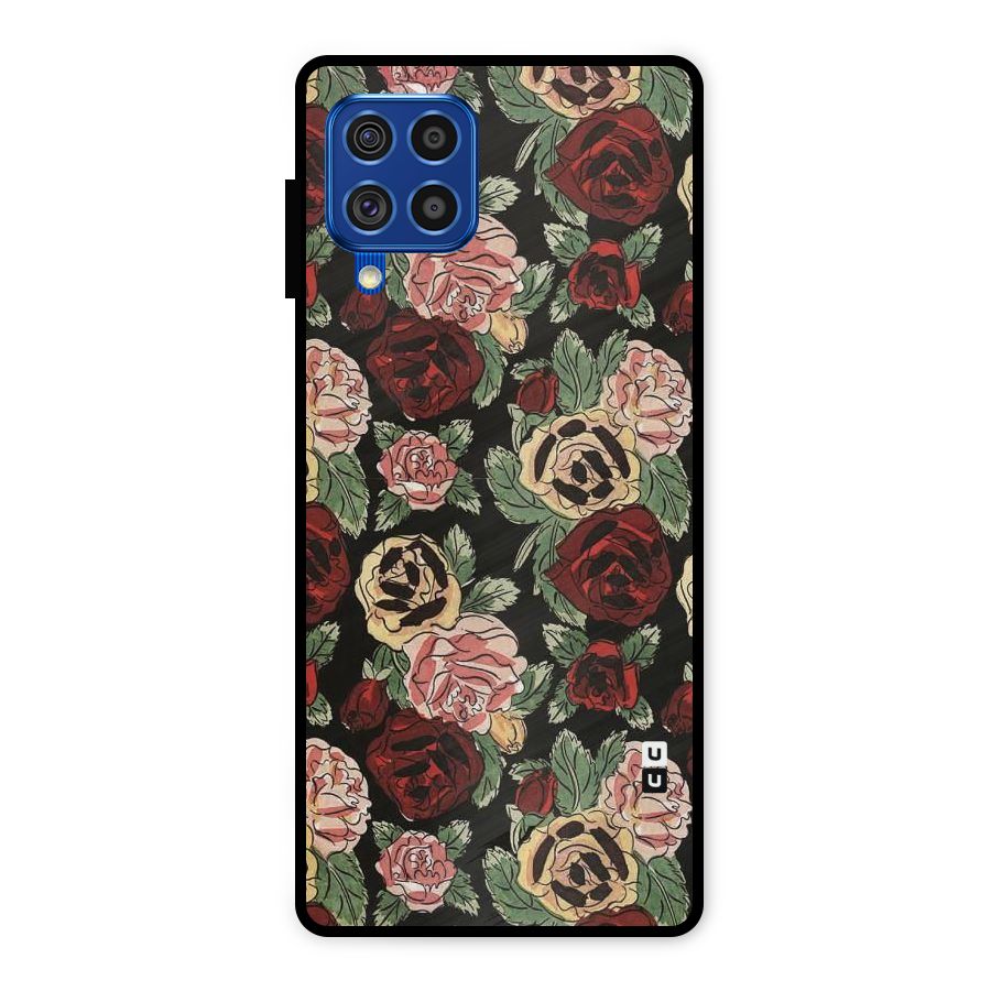 Dark Pastel Flowers Metal Back Case for Galaxy F62