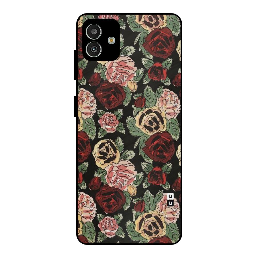 Dark Pastel Flowers Metal Back Case for Galaxy M13 5G