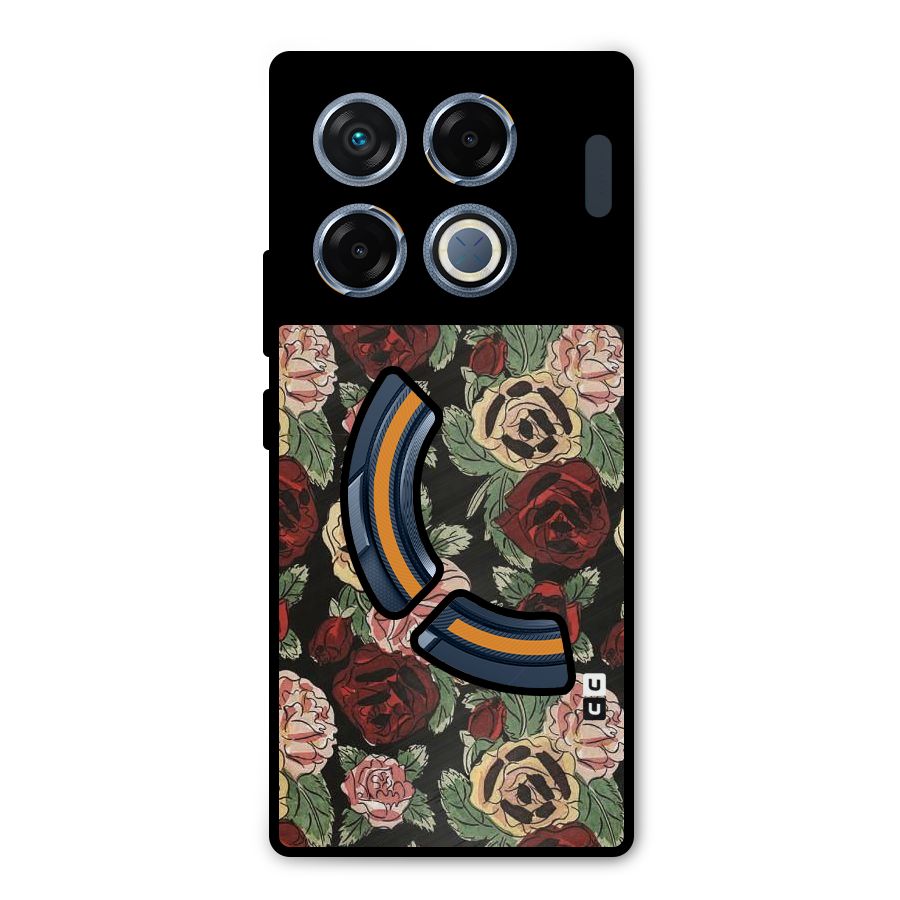 Dark Pastel Flowers Metal Back Case for Infinix GT 20 Pro