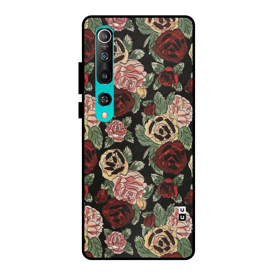 Dark Pastel Flowers Metal Back Case for Mi 10