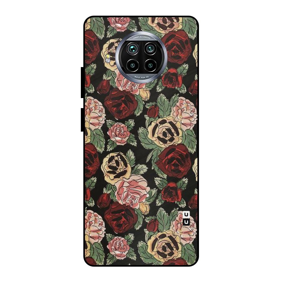 Dark Pastel Flowers Metal Back Case for Mi 10i