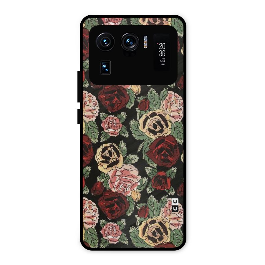 Dark Pastel Flowers Metal Back Case for Mi 11 Ultra
