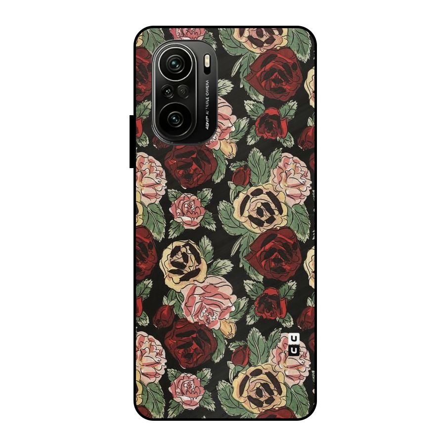 Dark Pastel Flowers Metal Back Case for Mi 11x