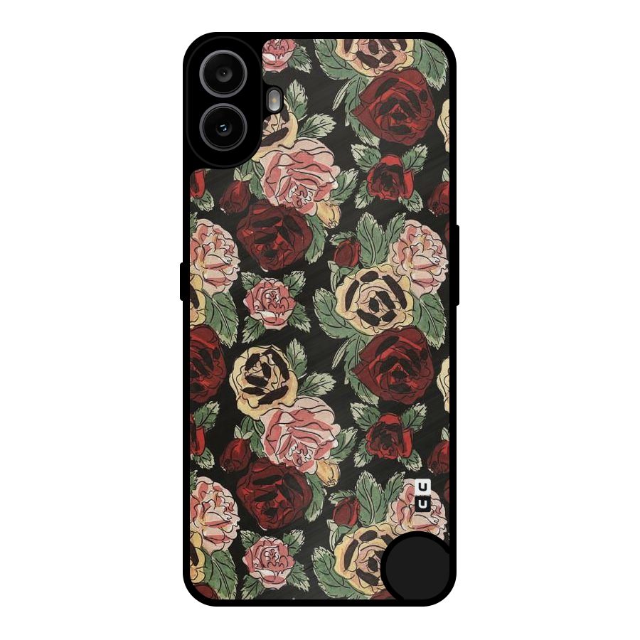 Dark Pastel Flowers Metal Back Case for Nothing CMF Phone 1