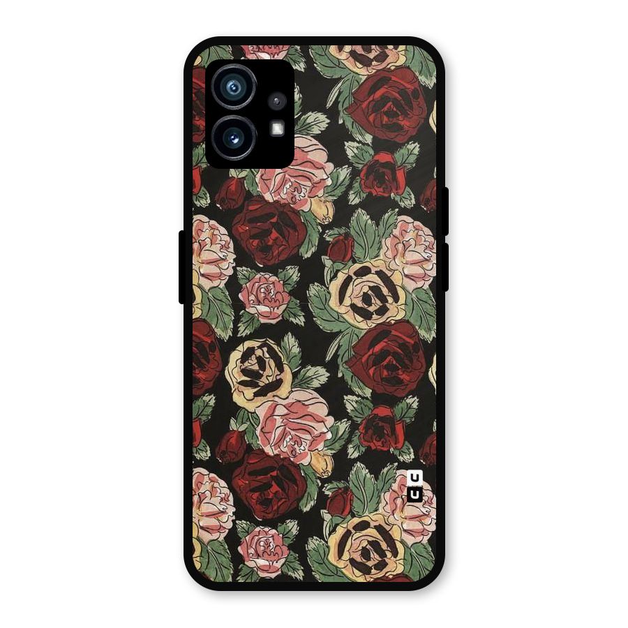Dark Pastel Flowers Metal Back Case for Nothing Phone 1