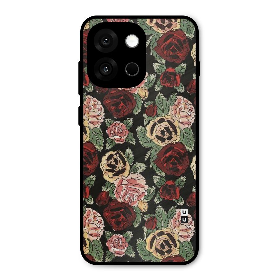 Dark Pastel Flowers Metal Back Case for OnePlus 13s