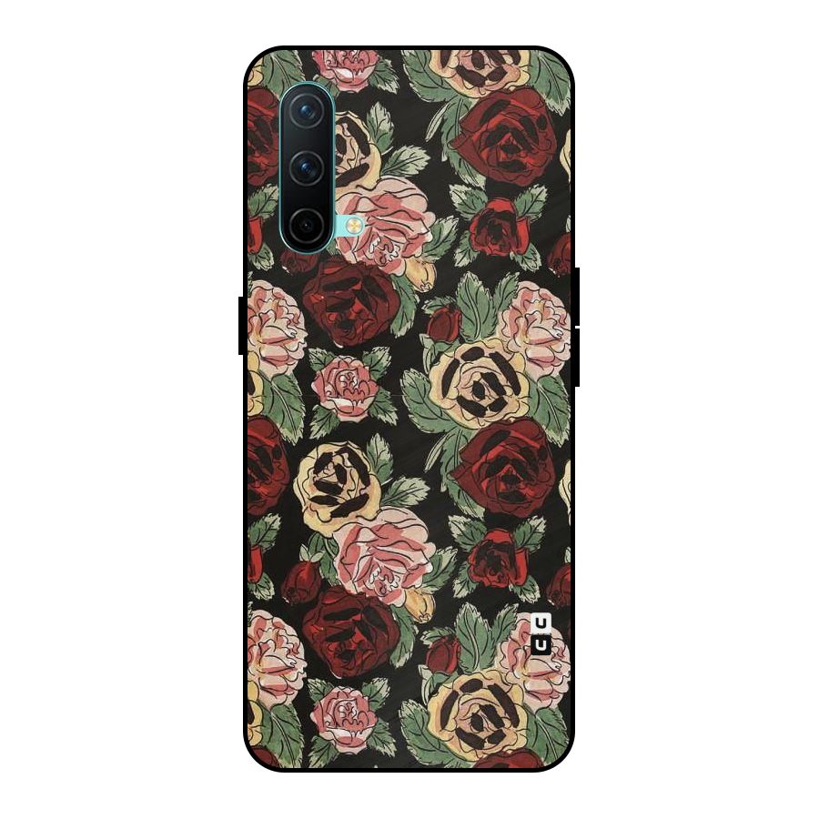 Dark Pastel Flowers Metal Back Case for OnePlus Nord CE 5G
