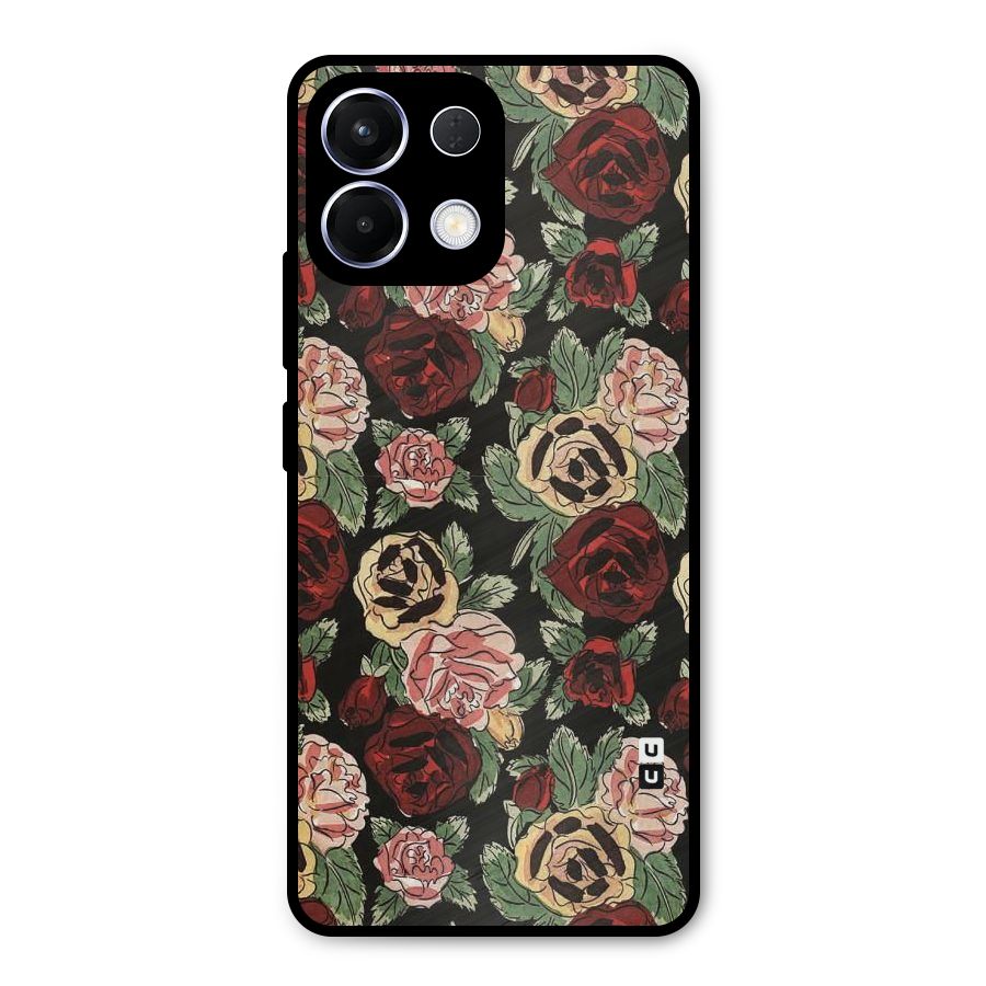 Dark Pastel Flowers Metal Back Case for Oppo K13