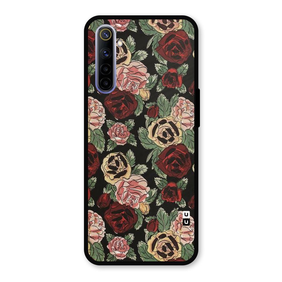 Dark Pastel Flowers Metal Back Case for Realme 6