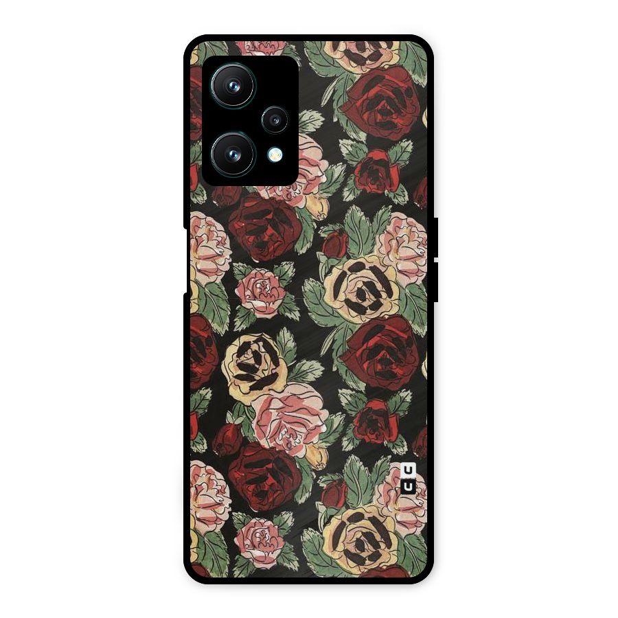 Dark Pastel Flowers Metal Back Case for Realme 9 Pro 5G