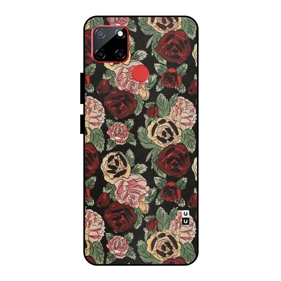 Dark Pastel Flowers Metal Back Case for Realme C12