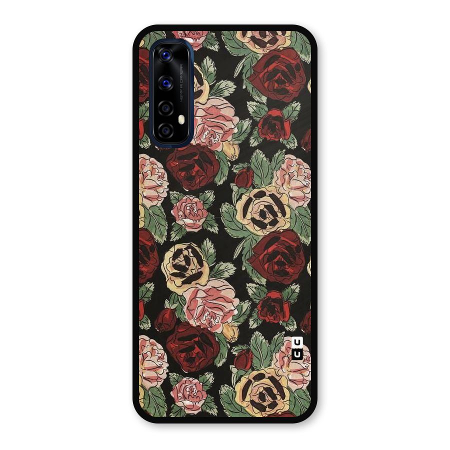 Dark Pastel Flowers Metal Back Case for Realme Narzo 20 Pro