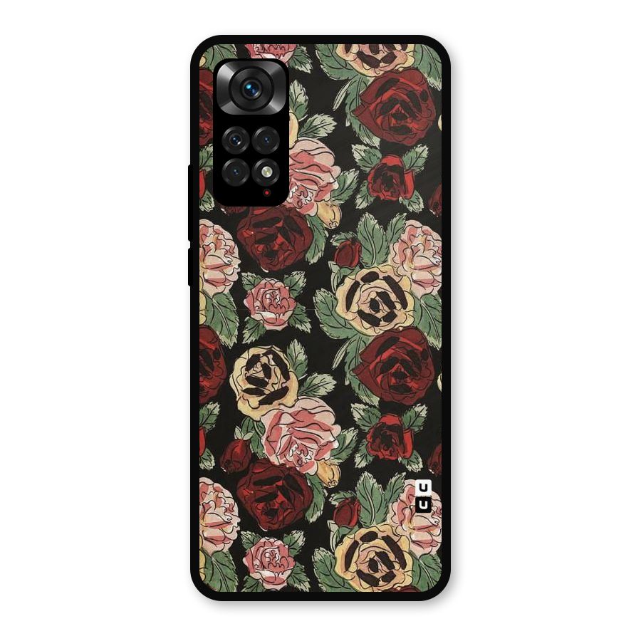 Dark Pastel Flowers Metal Back Case for Redmi Note 11