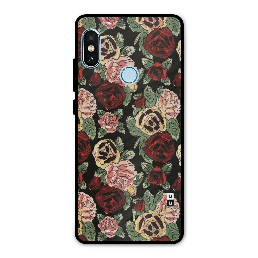 Dark Pastel Flowers Metal Back Case for Redmi Note 5 Pro