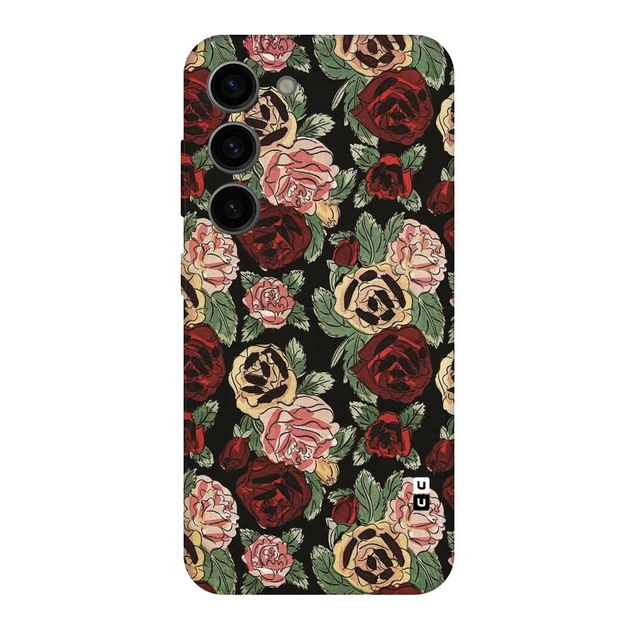 Dark Pastel Flowers Original Polycarbonate Back Case for Galaxy S23