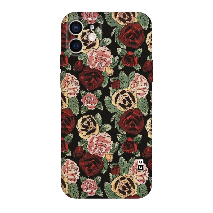 Dark Pastel Flowers Original Polycarbonate Back Case for iPhone 12