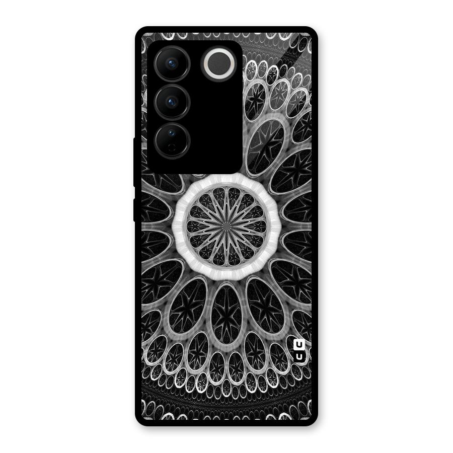 Dark Pattern Art Glass Back Case for Vivo V27 Pro