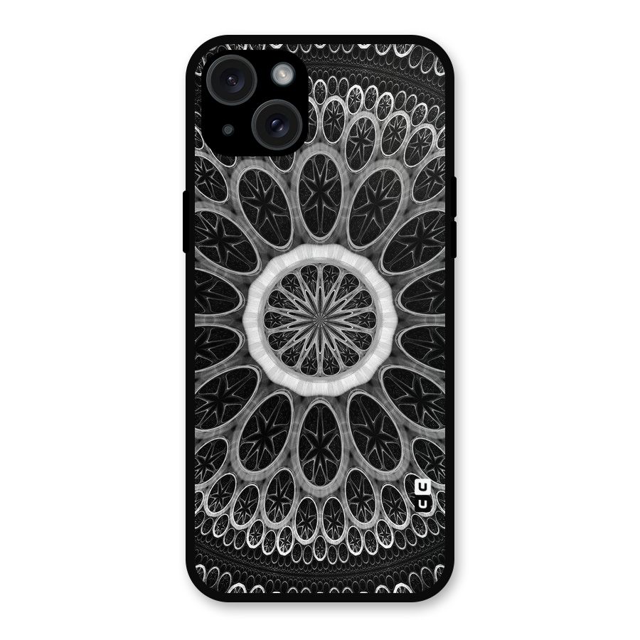 Dark Pattern Art Metal Back Case for iPhone 15 Plus