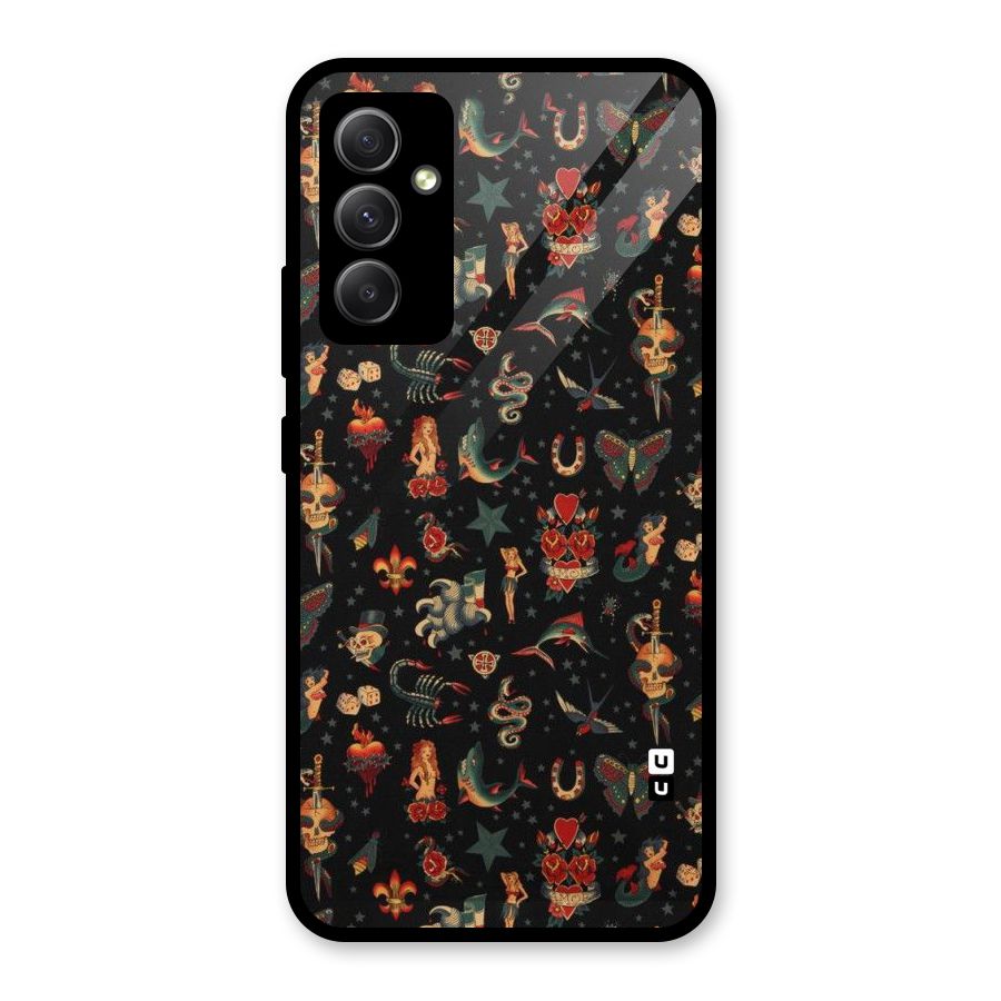 Dark Pattern Glass Back Case for Galaxy A34