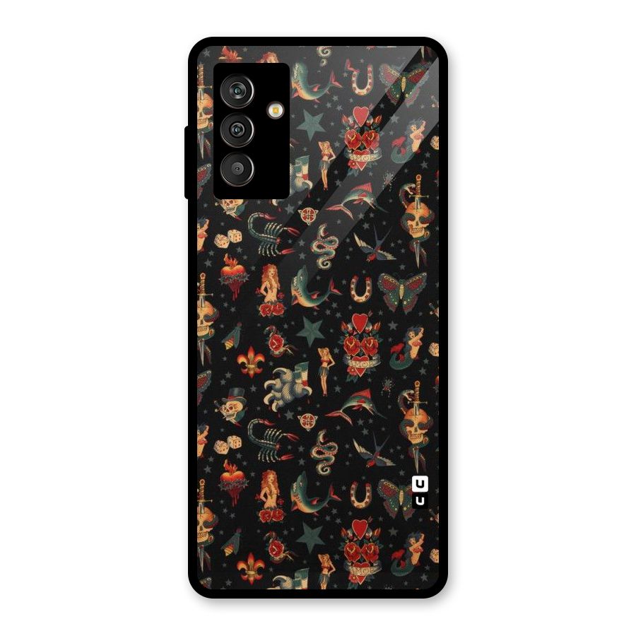 Dark Pattern Glass Back Case for Galaxy M13