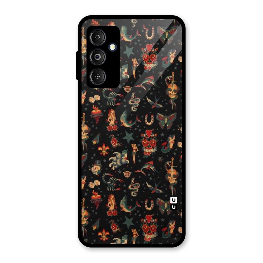 Dark Pattern Glass Back Case for Galaxy M14 5G