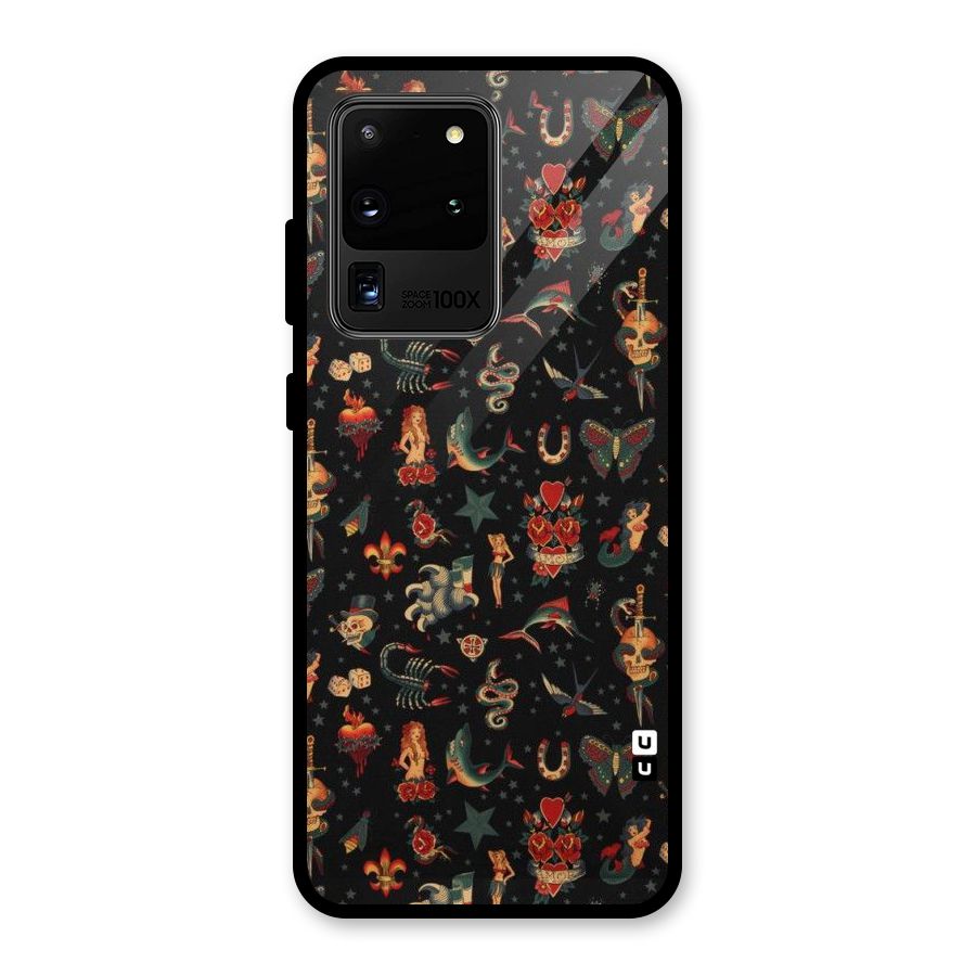 Dark Pattern Glass Back Case for Galaxy S20 Ultra