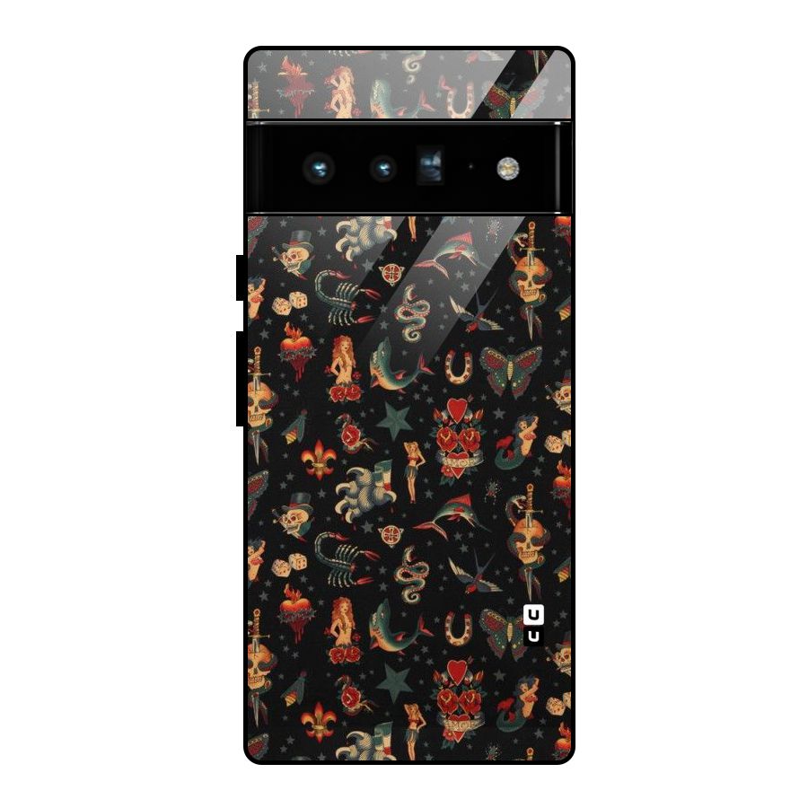Dark Pattern Glass Back Case for Google Pixel 6 Pro