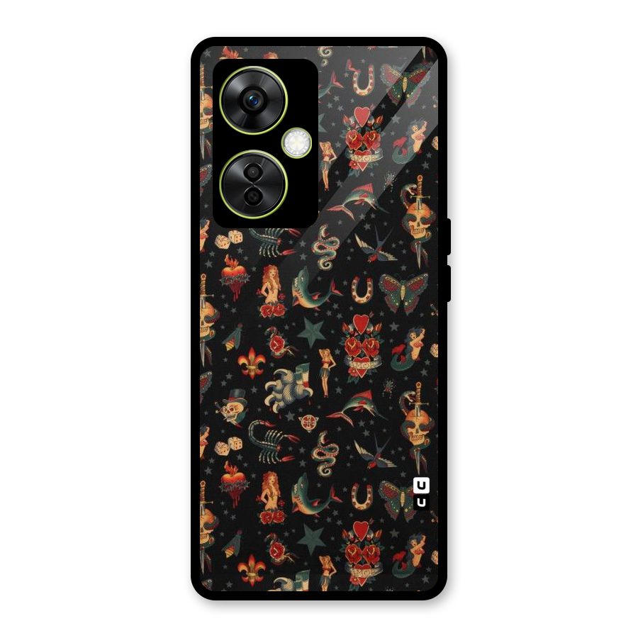 Dark Pattern Glass Back Case for OnePlus Nord CE 3 Lite