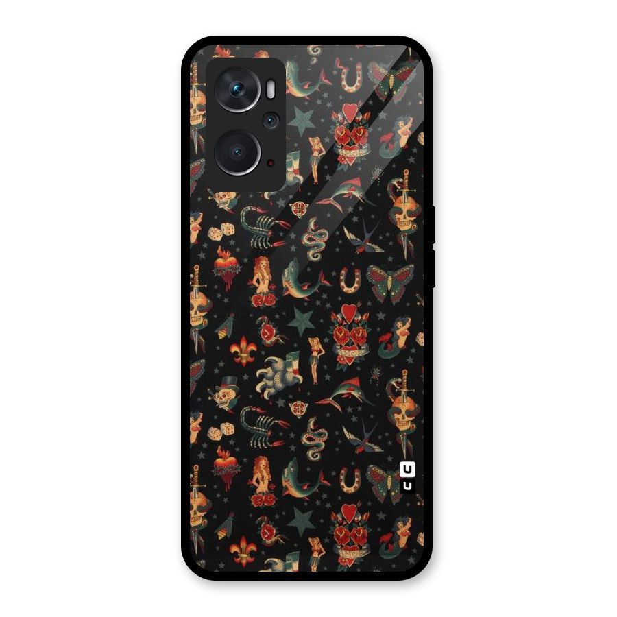 Dark Pattern Glass Back Case for Oppo K10 4G