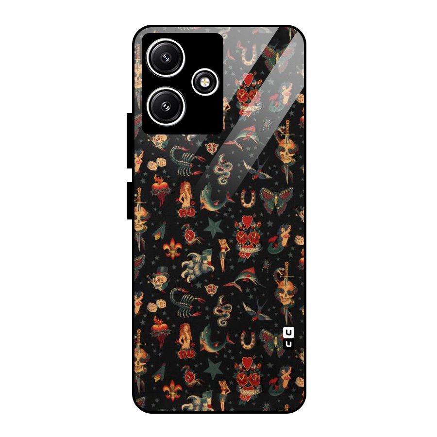 Dark Pattern Glass Back Case for Poco M6 Pro