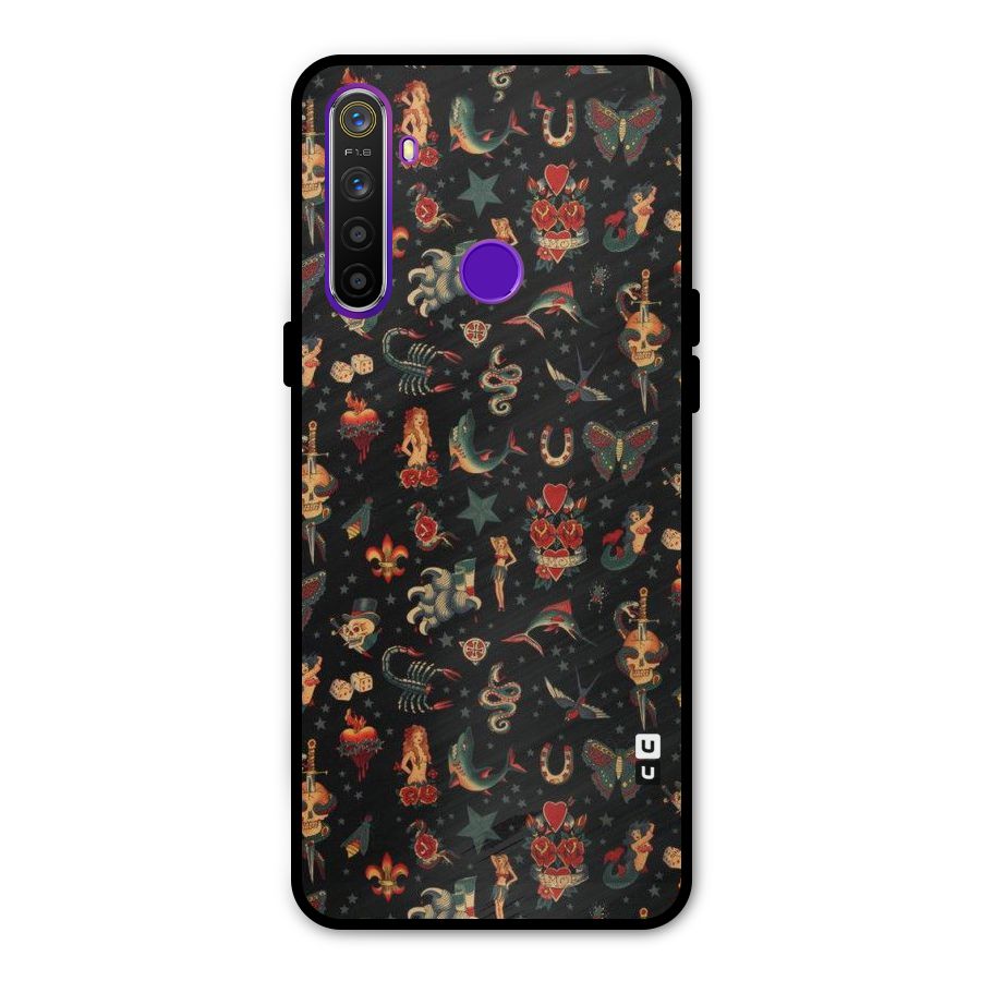 Dark Pattern Glass Back Case for Realme 5s