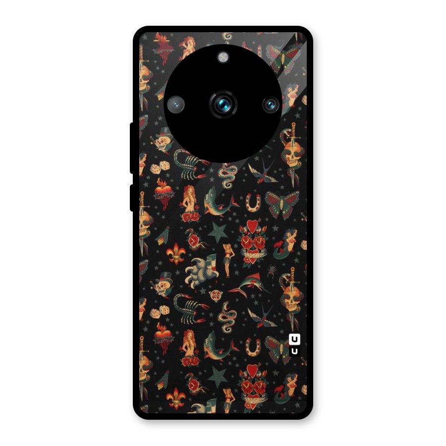 Dark Pattern Glass Back Case for Realme Narzo 60 Pro