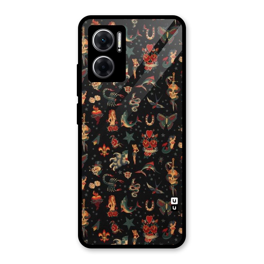Dark Pattern Glass Back Case for Redmi 11 Prime 5G