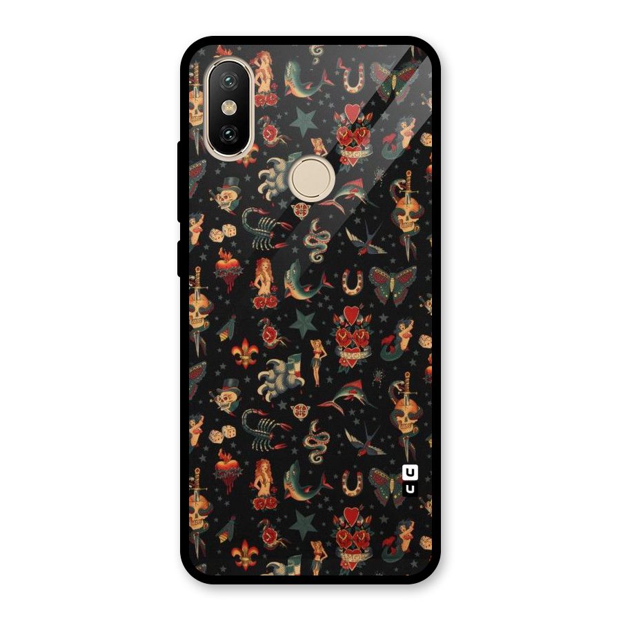 Dark Pattern Glass Back Case for Redmi A2