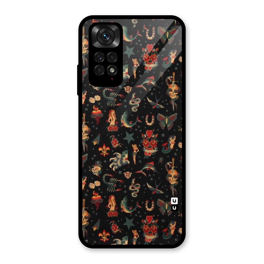 Dark Pattern Glass Back Case for Redmi Note 11S