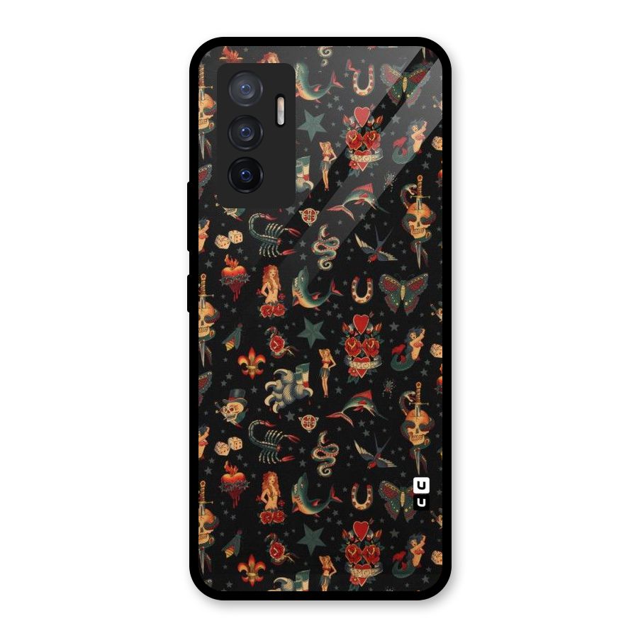 Dark Pattern Glass Back Case for Vivo V23e