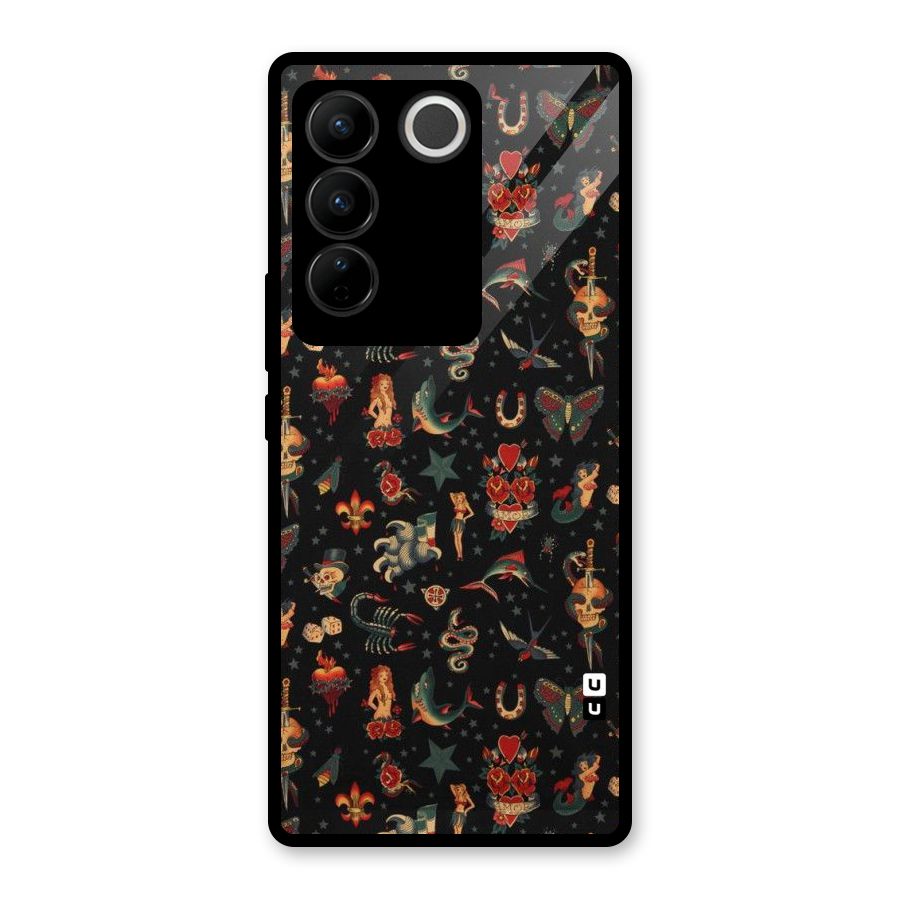 Dark Pattern Glass Back Case for Vivo V27
