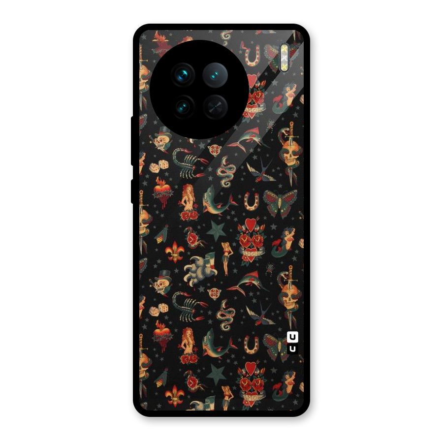 Dark Pattern Glass Back Case for Vivo X90