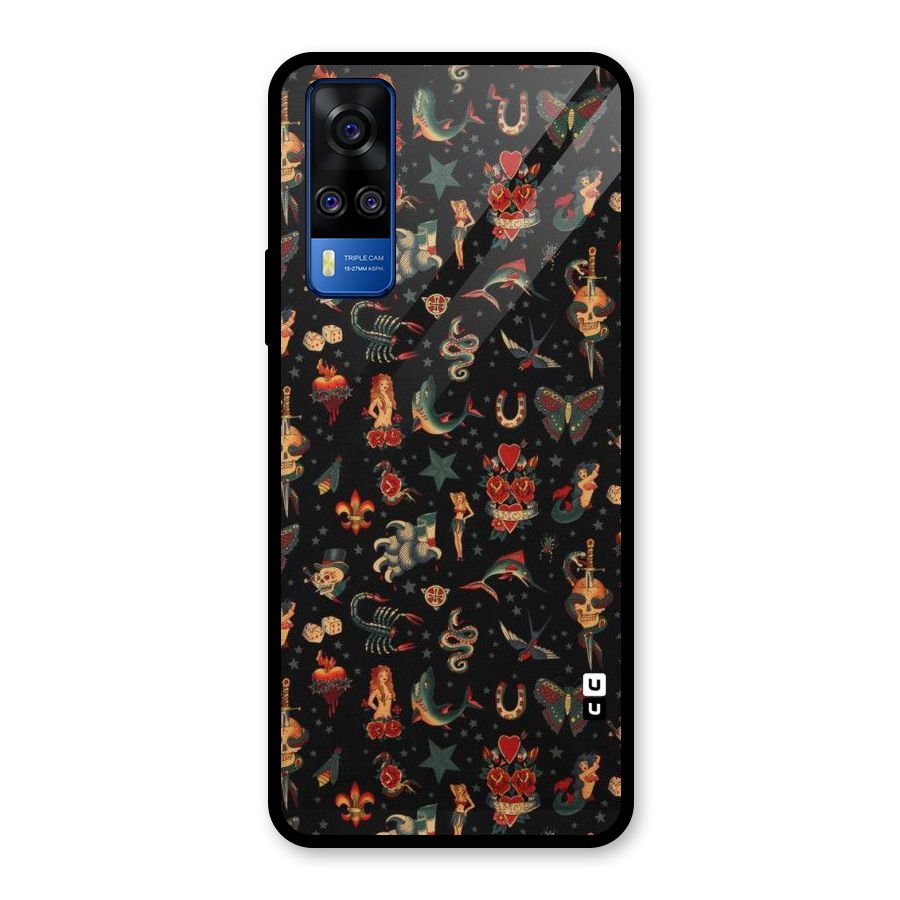 Dark Pattern Glass Back Case for Vivo Y31