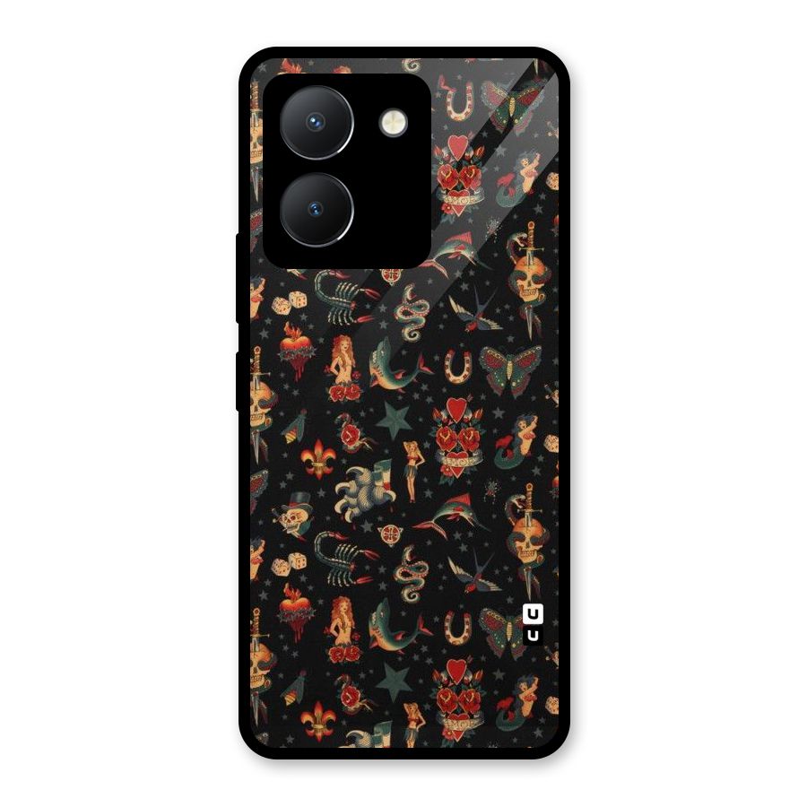 Dark Pattern Glass Back Case for Vivo Y36