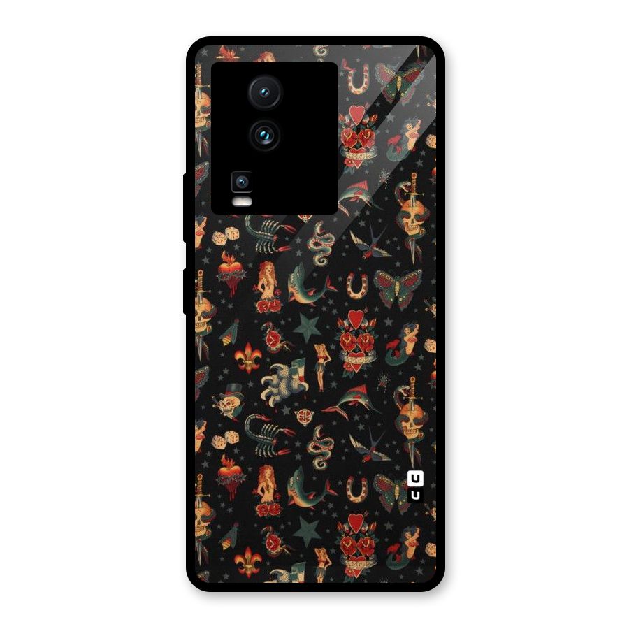 Dark Pattern Glass Back Case for Vivo iQOO Neo 7