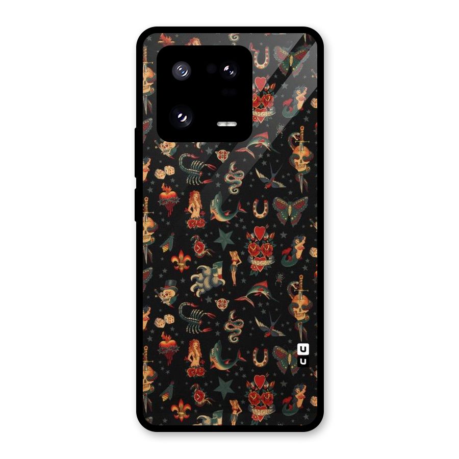 Dark Pattern Glass Back Case for Xiaomi 13 Pro