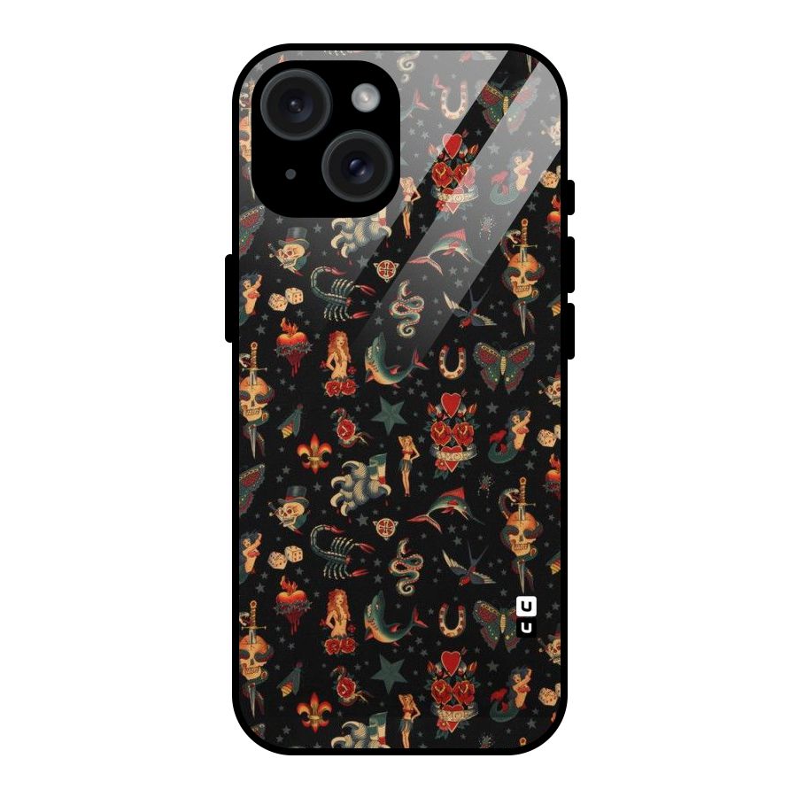 Dark Pattern Glass Back Case for iPhone 15