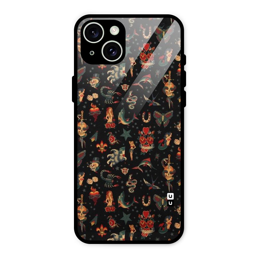 Dark Pattern Glass Back Case for iPhone 15 Plus