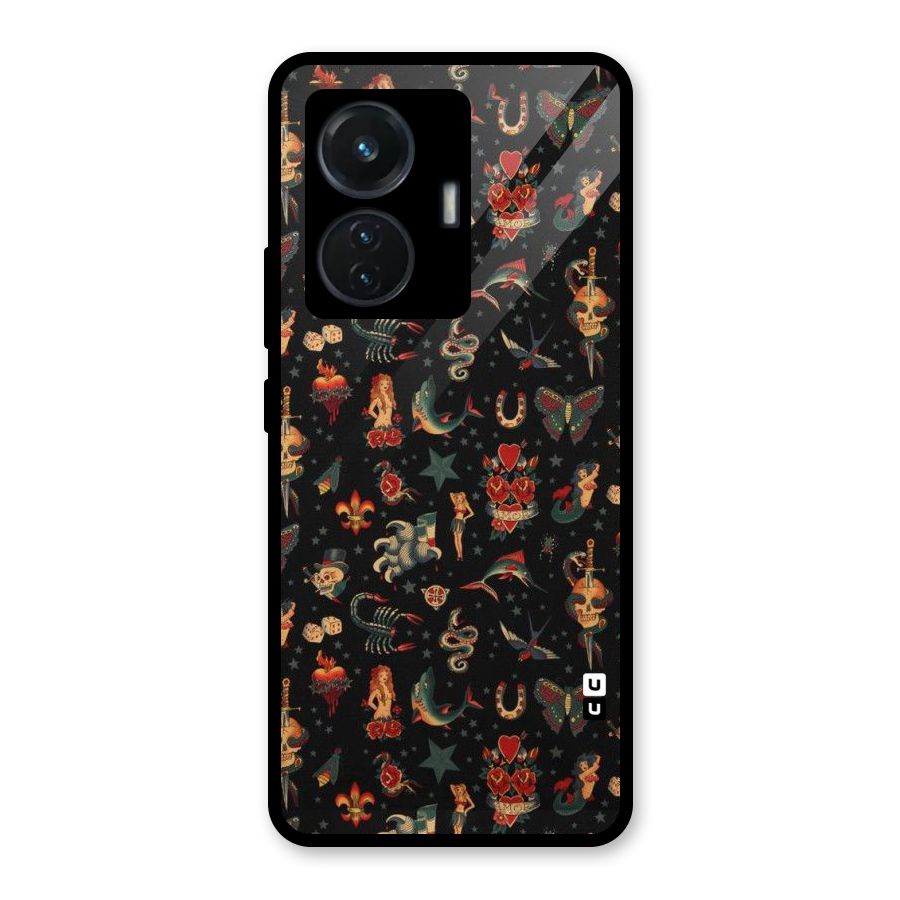 Dark Pattern Glass Back Case for iQOO Z6 44W