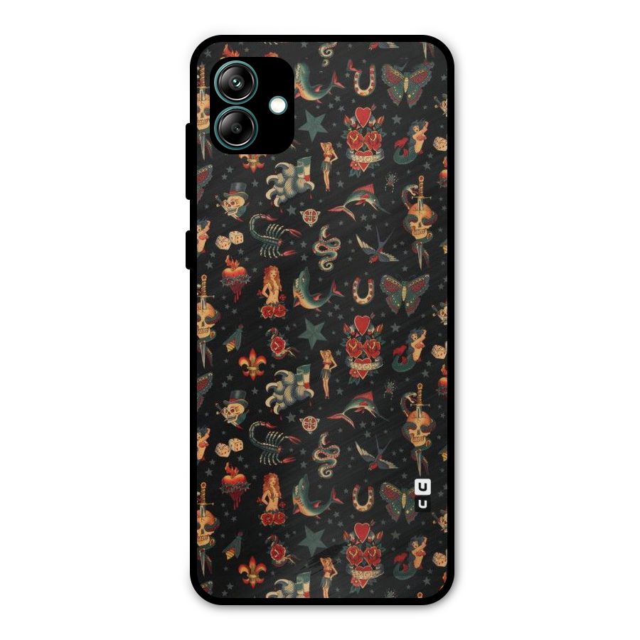 Dark Pattern Metal Back Case for Galaxy A04